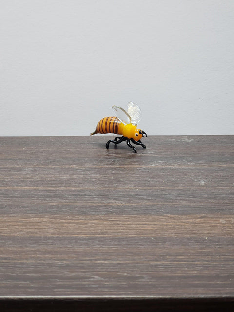 Naturally Colored Glass Figurine - Handcrafted - Bee Design