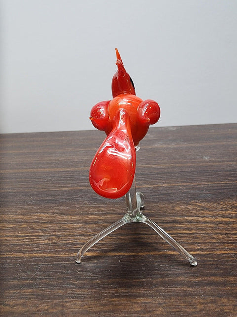 Naturally Colored Glass Figurine - Handcrafted - Red Cardinal Design