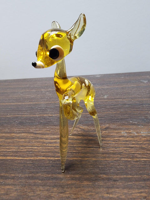 Naturally Colored Glass Figurine - Handcrafted - Deer Design