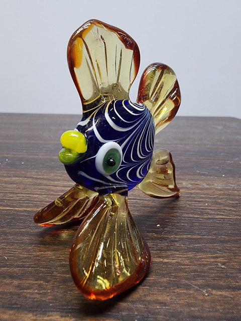 Naturally Colored Glass Figurine - Handcrafted - Fish Design